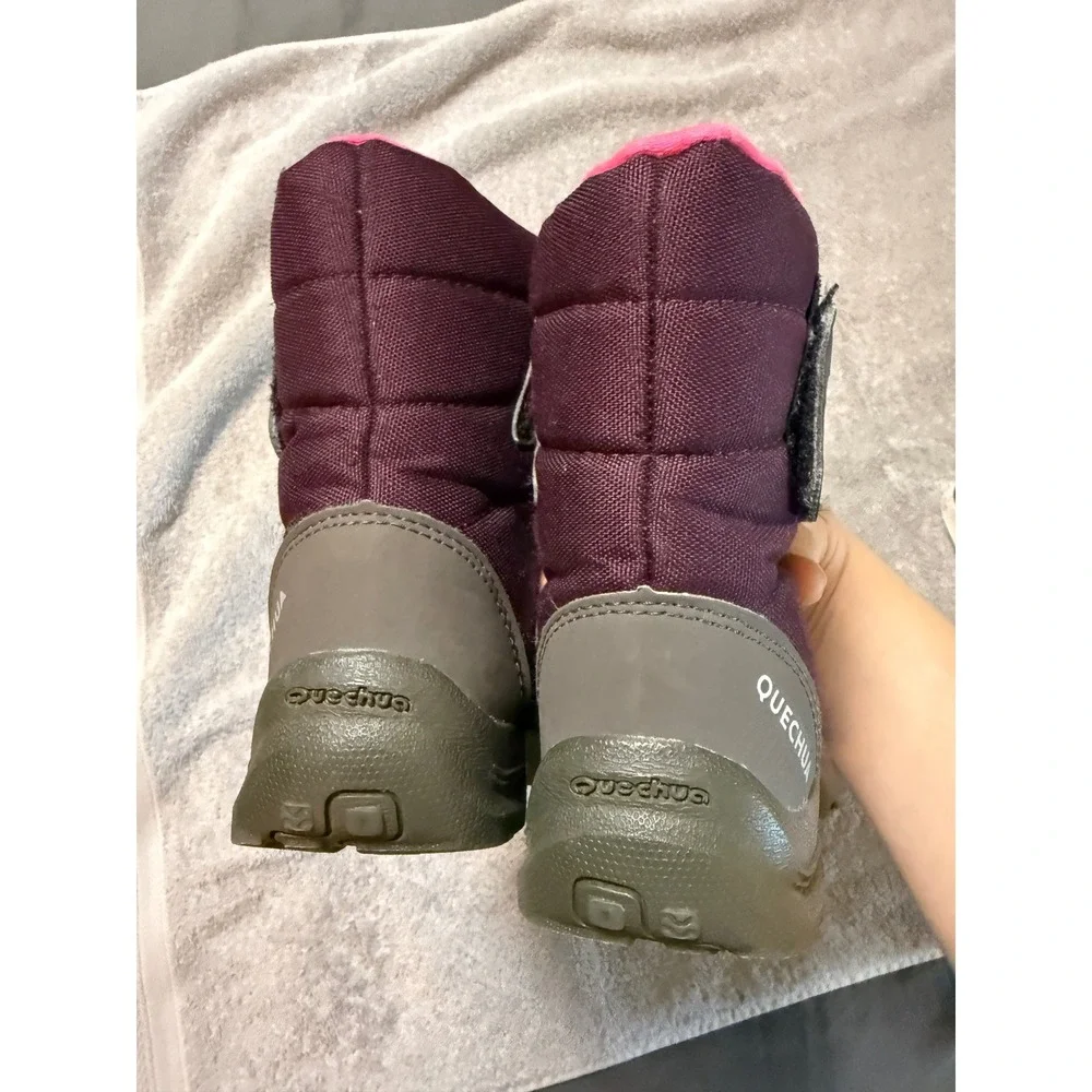 Essensole Quechua Size 27 10.5 US Waterproof Snow Boots Girl Purple Slip On